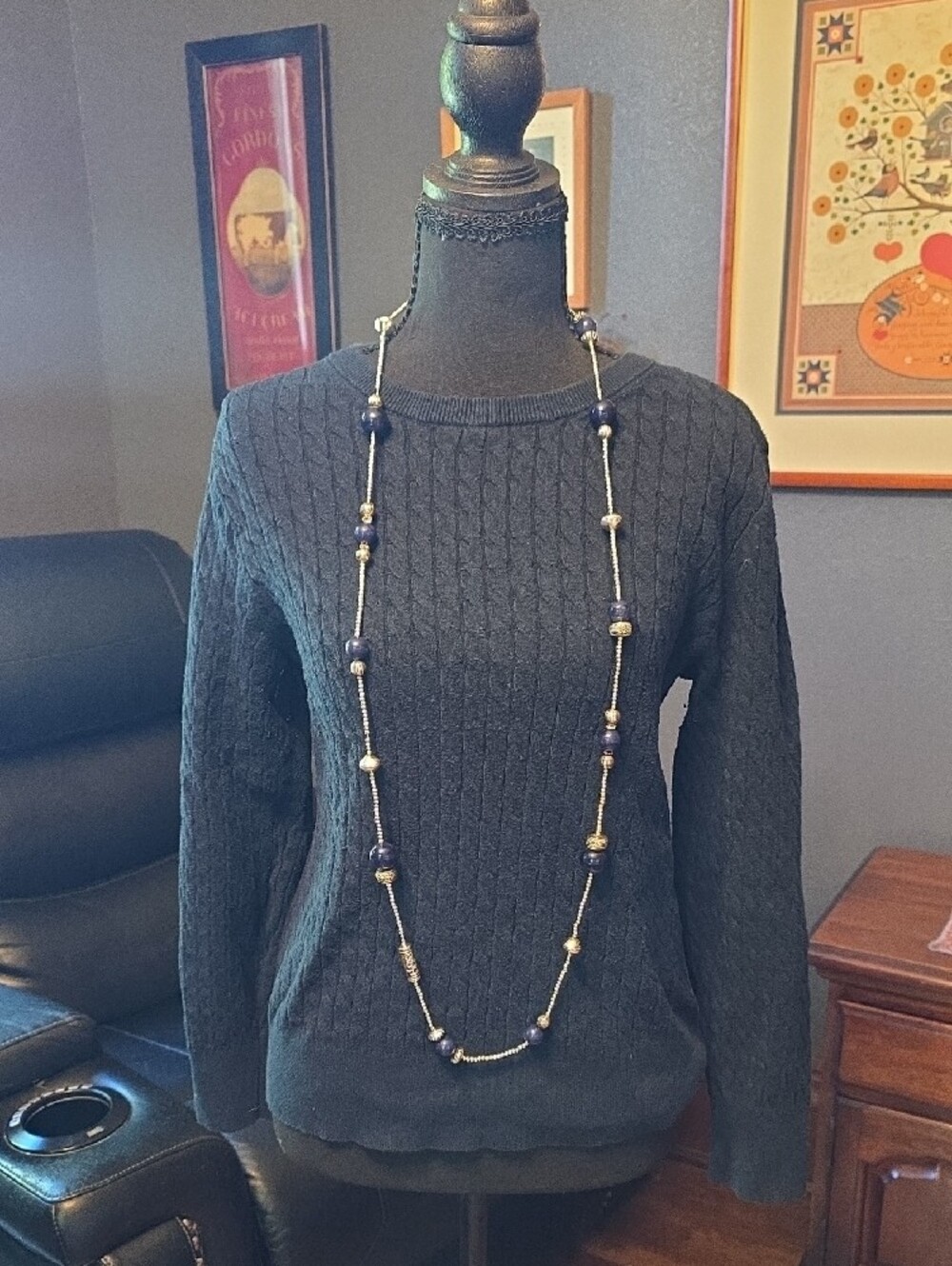 Old Navy  Dark Navy Cable Crewneck Sweater